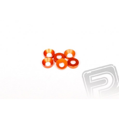 Conical washer 3x6.9x2mm - orange (6 pcs.)