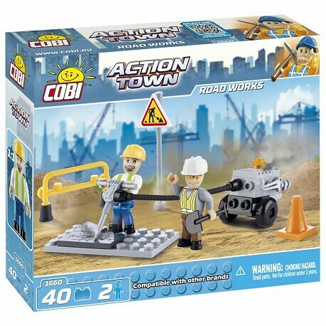 COBI ACTION TOWN Construction - Roboty drogowe 40 KM, 2 f