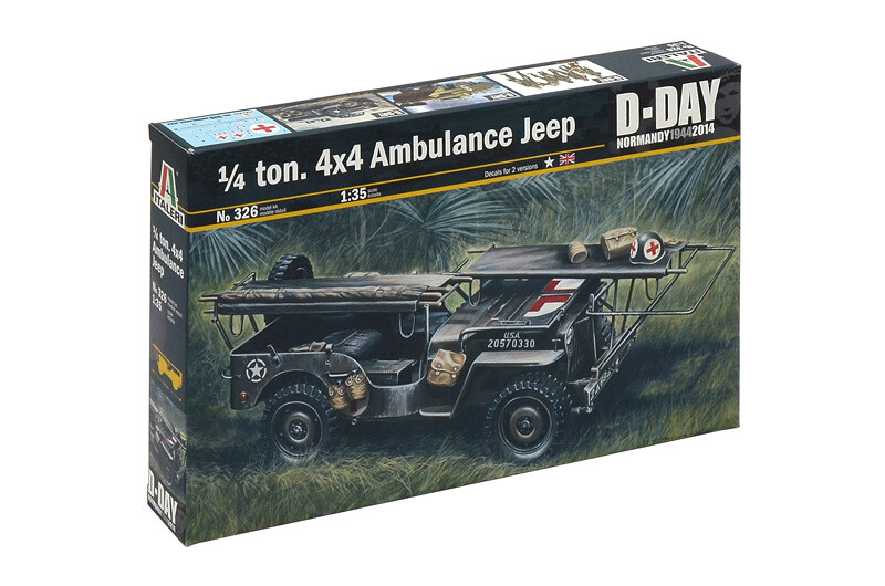 Italeri Model Kit military 0326 - 1/4 TON. 4x4 AMBULANCE JEEP (1:35) - 33-0326 - expresní doprava