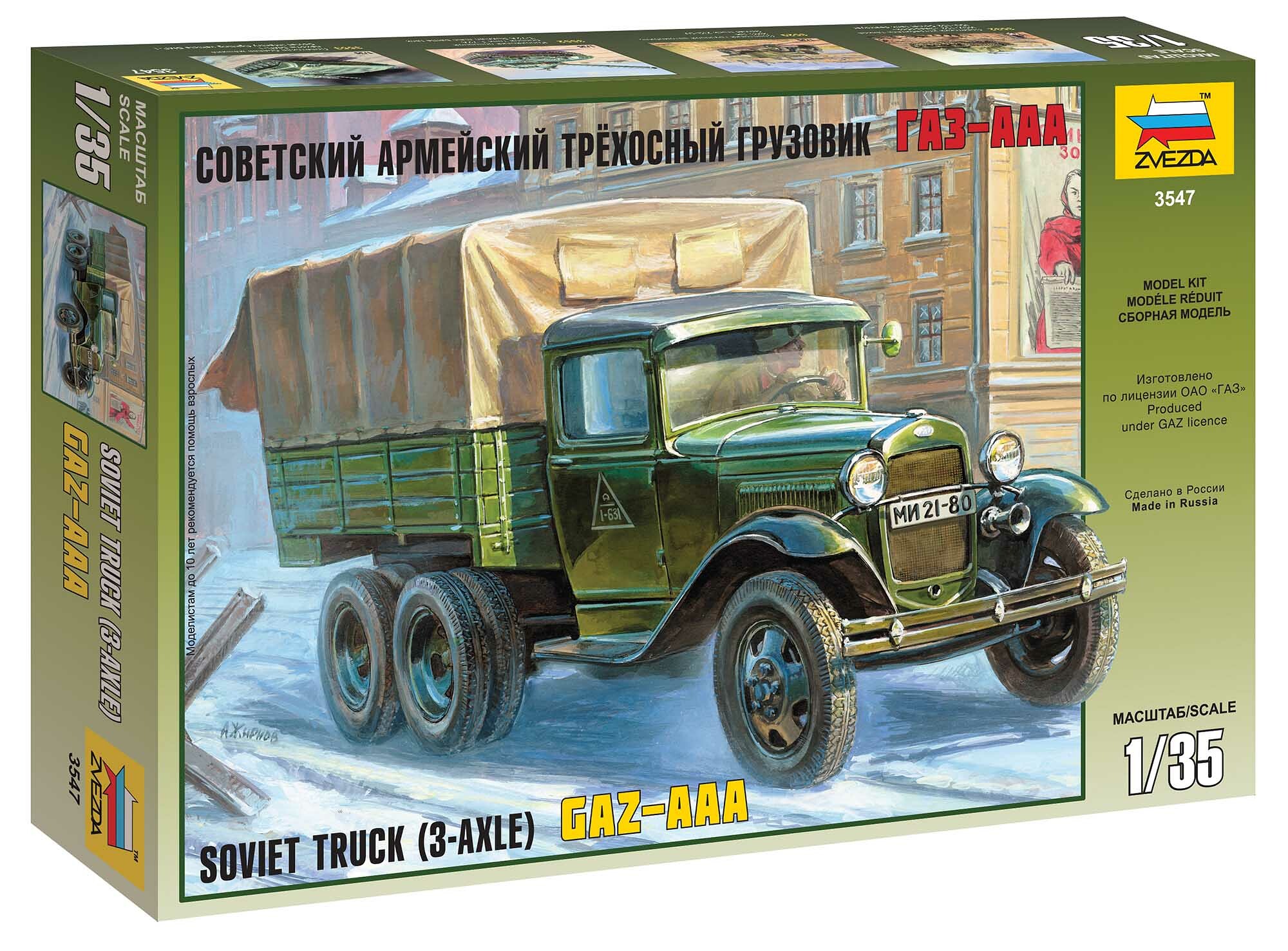 Zvezda Model Kit nákladní automobil GAZ AAA 3547 1:35