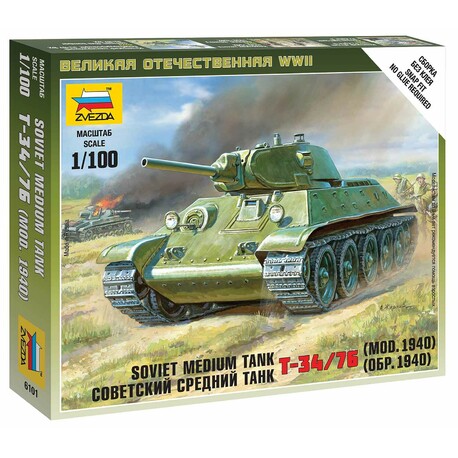 Czołg 6101 gier wojennych (II wojna światowa) - radziecki czołg średni T-34/76 (1: 100)