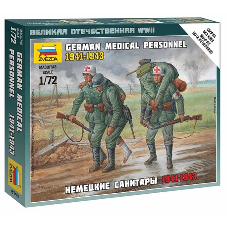 Figurki z gier wojennych (WWII) 6143 - Niemiecki personel medyczny 1941-43 (1:72)