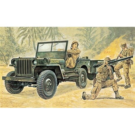 Model Kit military 0314 - Willys MB Jeep with Trailer (1:35)