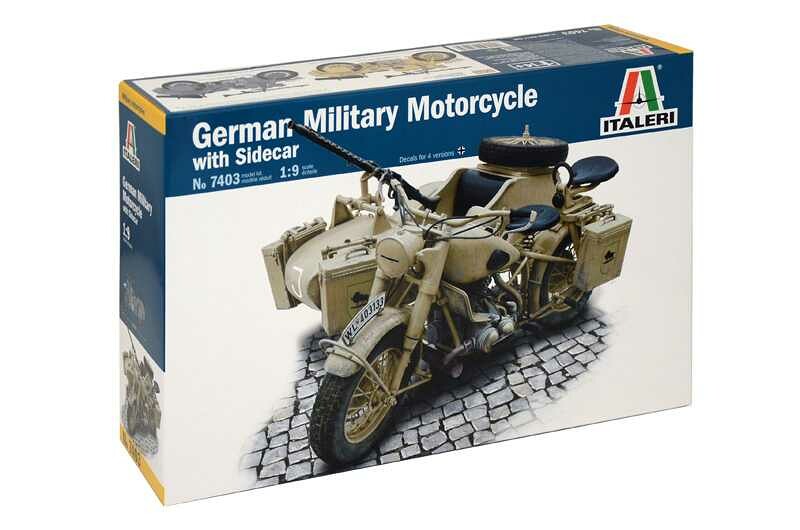 Italeri Model Kit military 7403 - German Military Motorcycle with Sidecar (1:9) - 33-7403 - expresní doprava