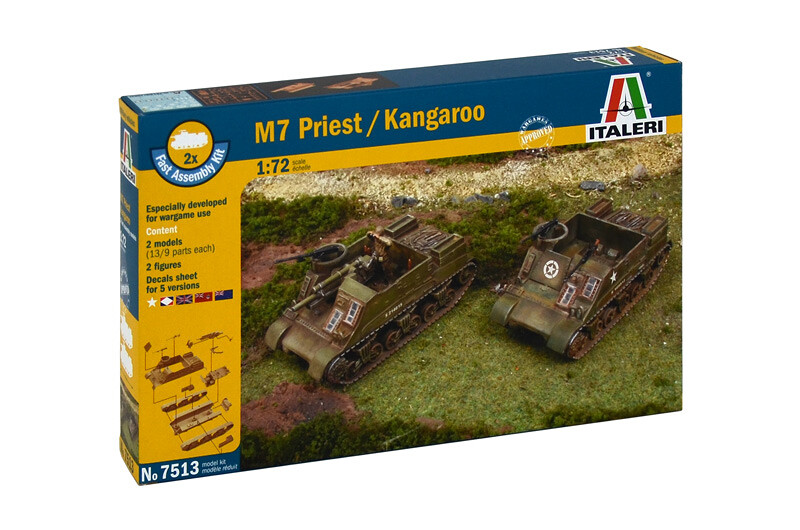 Italeri Fast Assembly military 7513 - M7 PRIEST / KANGAROO (1:72) - 33-7513 - expresní doprava