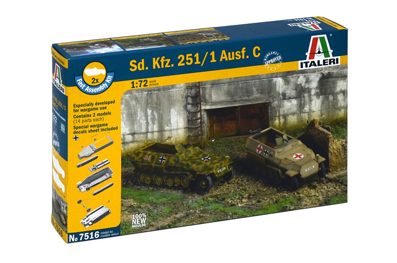 Italeri Fast Assembly military 7516 - Sd.Kfz.251/1 Ausf.C (1:72) - 33-7516 - expresní doprava