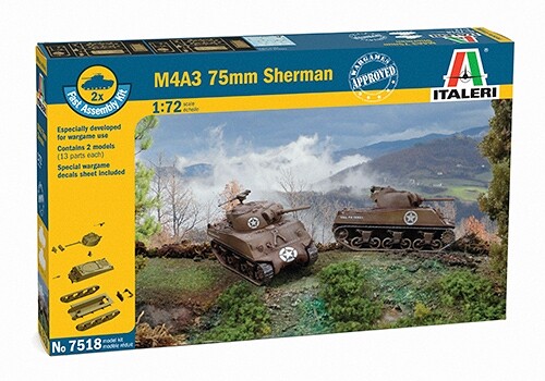 Italeri Fast Assembly tanky 7518 - M4A3 75 mm SHERMAN (1:72) - 33-7518 - expresní doprava