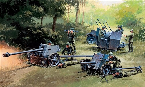 Italeri Model Kit military 7026 - GERMAN GUNS SET: PAK35-PAK40-FLAK38 (1:72) - 33-7026 - expresní doprava