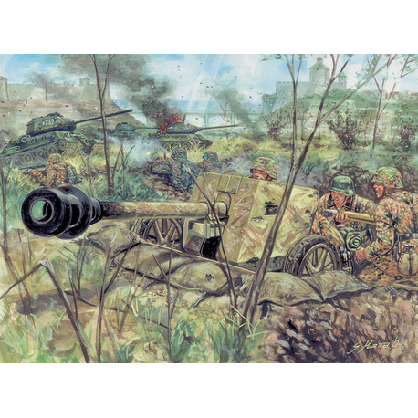 Model Kit figures 6096 - WWII - GERMAN PAK40 AT GUN & CREW (1:72)