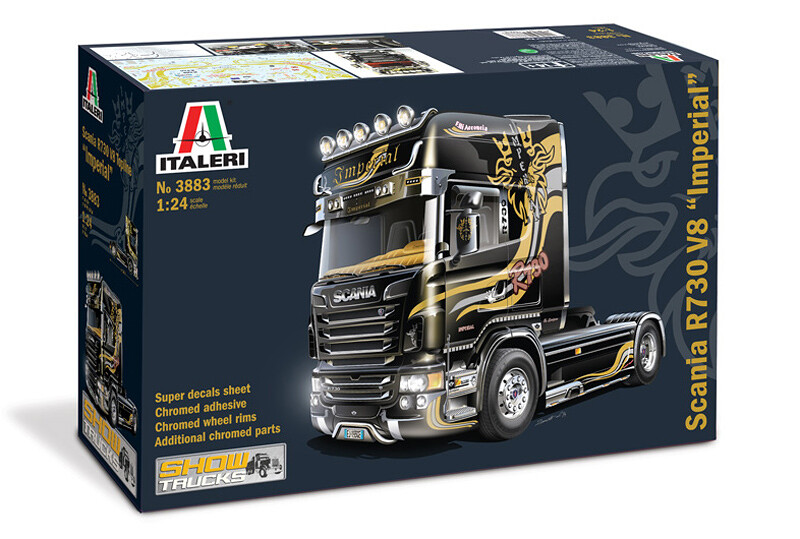 Italeri Model Kit truck 3883 - SCANIA R V8 TOPLINE " IMPERIAL" (1:24) - 33-3883 - expresní doprava