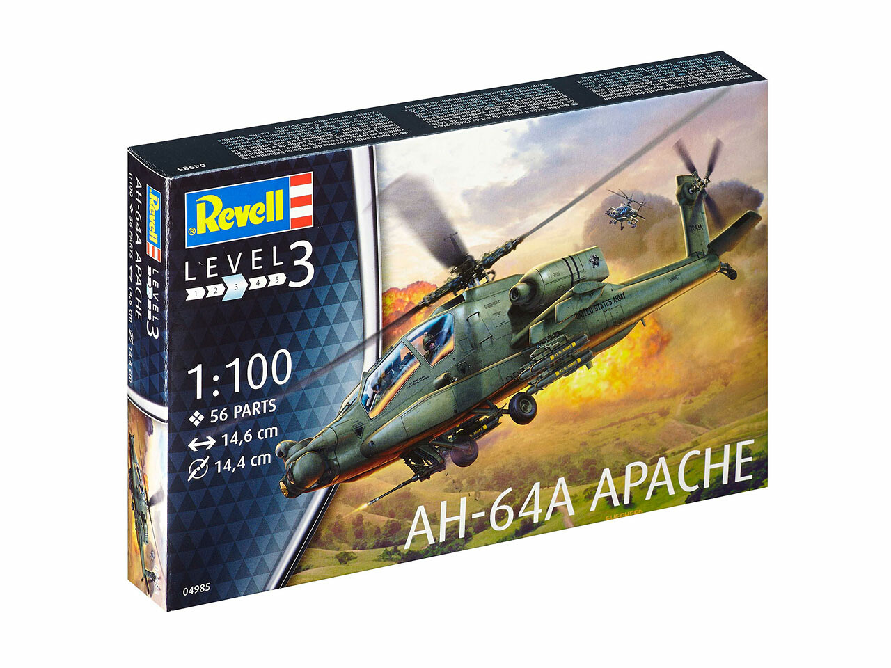 Revell Plastic ModelKit vrtulník 04985 - AH-64A Apache (1:100) - 18-04985 - expresní doprava