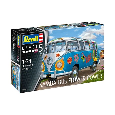 Plastic ModelKit auto 07050 - VW T1 Samba Bus "Flower Power" (1:24)