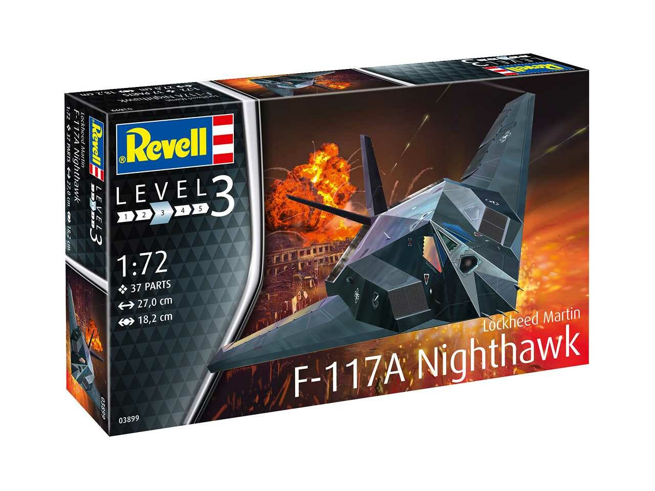 Revell slepovací model FLockheed Martin F-117A Nighthawk Stealth Fighter 1:72