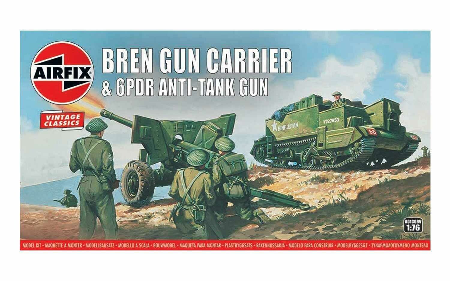 Airfix Classic Kit VINTAGE military A01309V - Bren Gun Carrier & 6 pdr Anti-Tank Gun (1:76) - 30-A01309V - expresní doprava