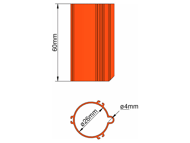 Klíma základňa 26mm 3-stabilizátory oranžová [KL-31026303]