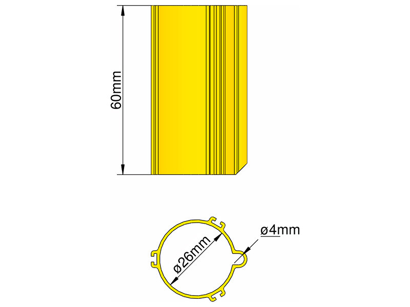 Klíma základňa 26mm 3-stabilizátory žltá [KL-31026304]