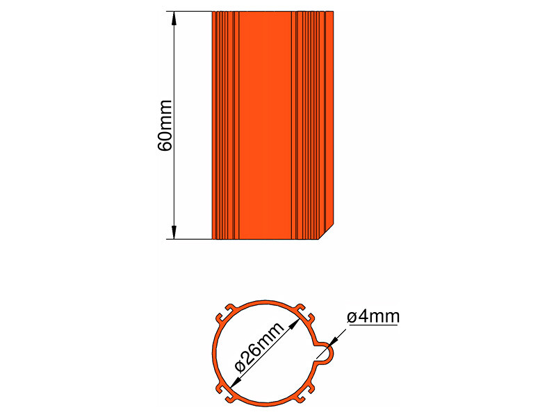 Klíma základňa 26mm 4-stabilizátory oranžová [KL-31026403]