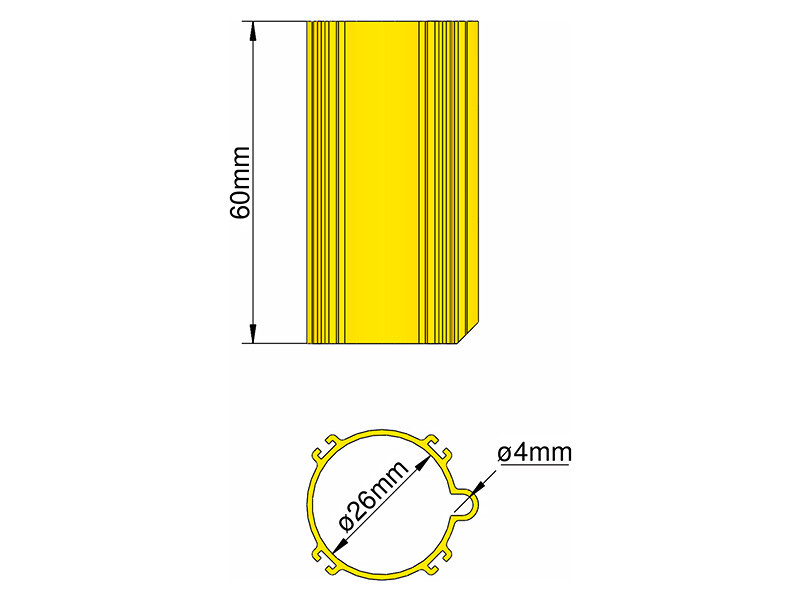 Klíma základňa 26mm 4-stabilizátory žltá [KL-31026404]