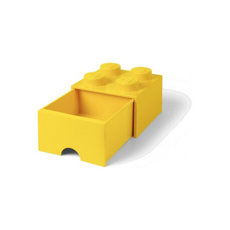 LEGO úložný box s šuplíkem 250x250x180mm - žlutý