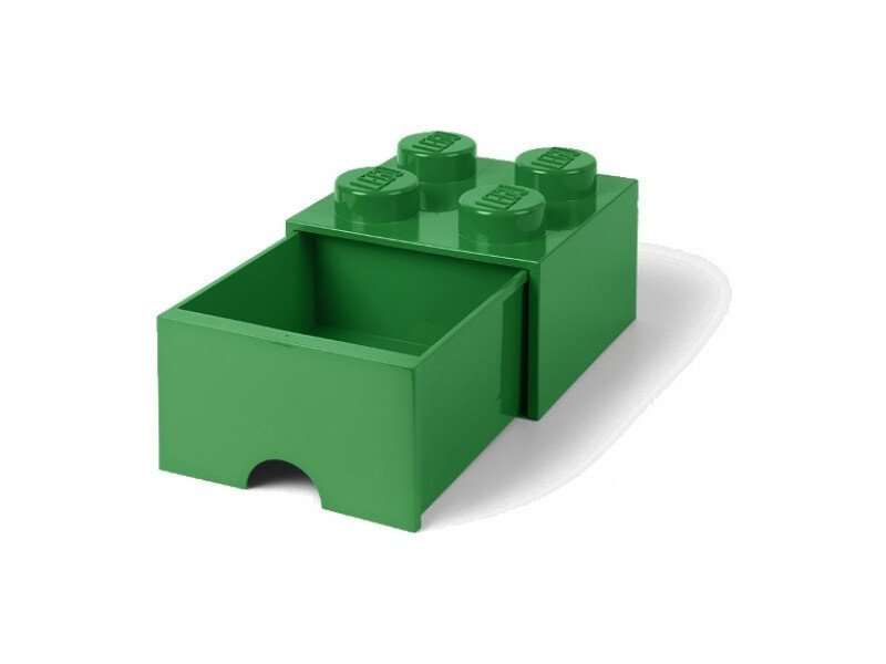 LEGO úložný box so šuplíkom 250x250x180mm - tmavo zelený [LEGO40051734]