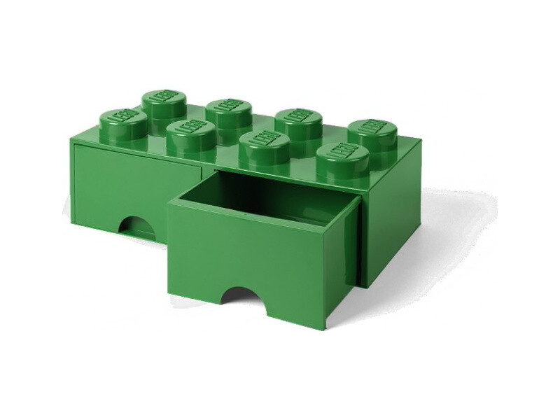 LEGO Licence LEGO úložný box s šuplíky 250x500x180mm - tmavě zelený - LEGO40061734 - expresní doprava