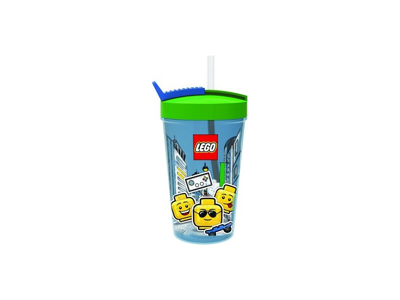 LEGO Licence LEGO láhev s brčkem 0.5L - Iconic Boy modrá - LEGO40441724 - expresní doprava