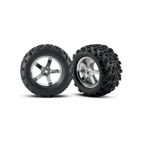 Traxxas wheel 3.8 ", disc Hurricane silver, tires Maxx (2)