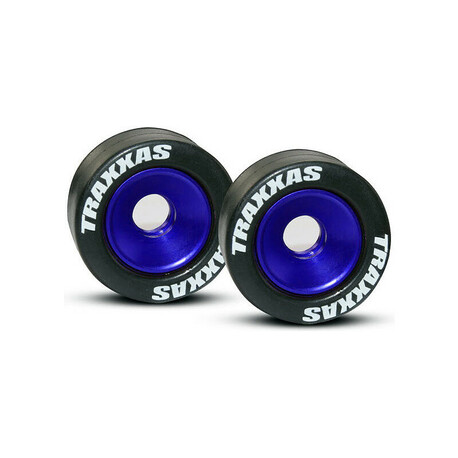 Traxxas Aluminum Wheel Support Wheel (Wheelie) Blue (2)