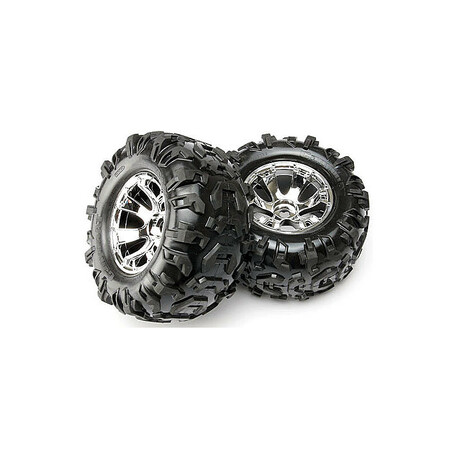 Traxxas wheel 3.8 ", disc Geode silver S17, tire Canyon AT (2)