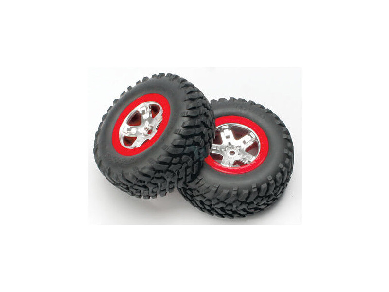 Traxxas kolo 2.2/3.0", disk SCT saténový-červený, pneu SCT (2) - TRA5873A - expresní doprava