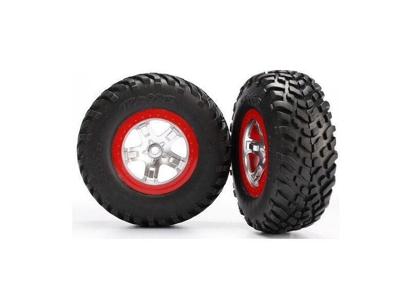 Traxxas koleso 2.2/3.0", disk SCT saténovo-červený, pneu SCT S1 (2) [TRA5873R]