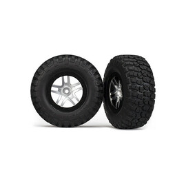 Traxxas kolo 2.2/3.0", disk SCT Split-Spoke saténový-černý, pneu KM2 (2) (2WD přední)