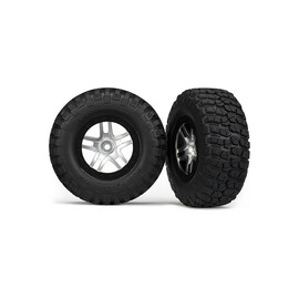 Koło Traxxas 2,2/3,0", tarcza SCT Split-Spoke satynowo-czarna, opony KM2 (2) (przód 2WD)