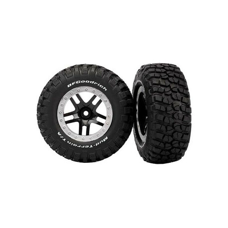 Traxxas Laufrad 2.2 / 3.0 ", Disc SCT Split-Spoke schwarz-satiniert, Bereifung KM2 (2)