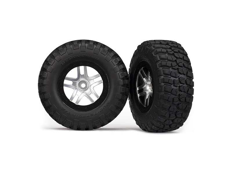 Traxxas kolo 2.2/3.0", disk SCT Split-Spoke saténový-černý, pneu KM2 (2) - TRA6873 - expresní doprava