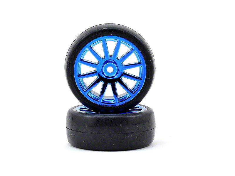 Traxxas kolo, disk 12-spoke modrý, pneu slick (2) - TRA7573R - expresní doprava