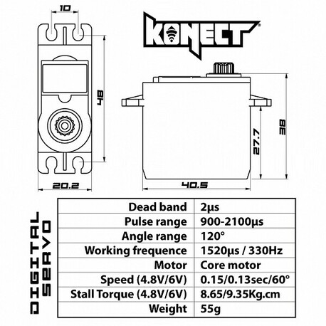 KONECT 9 kg Digital servo (9kg-0.13s / 60 °)