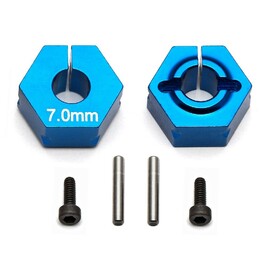 FT aluminum disc carriers, blue, 7.0mm, 2 pcs.