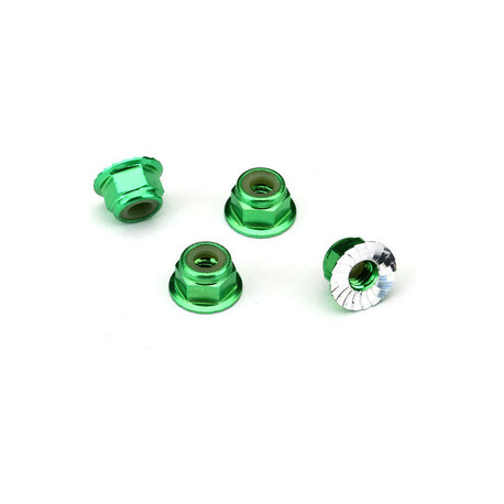 Traxxas nut M4 self-locking with collar green (4)