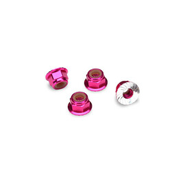 Traxxas nut M4 self-locking with collar pink (4)