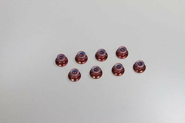 Nylon Lock Flanged Steel Nuts M4x5.6mm (8) Kyosho [K.1-N4056FN-R]