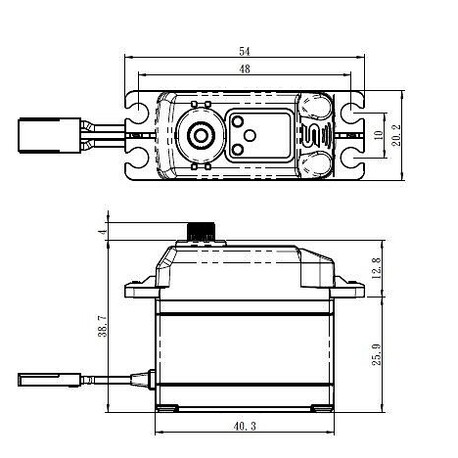 SB-2273SG BRUSHLESS HiVOLT Digitálne servo (28kg-0,095s/60°)