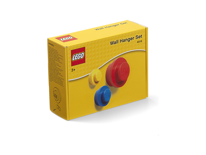 LEGO vešiak na stenu (3 ks) - žltá, modrá, červená [LEGO40161732]