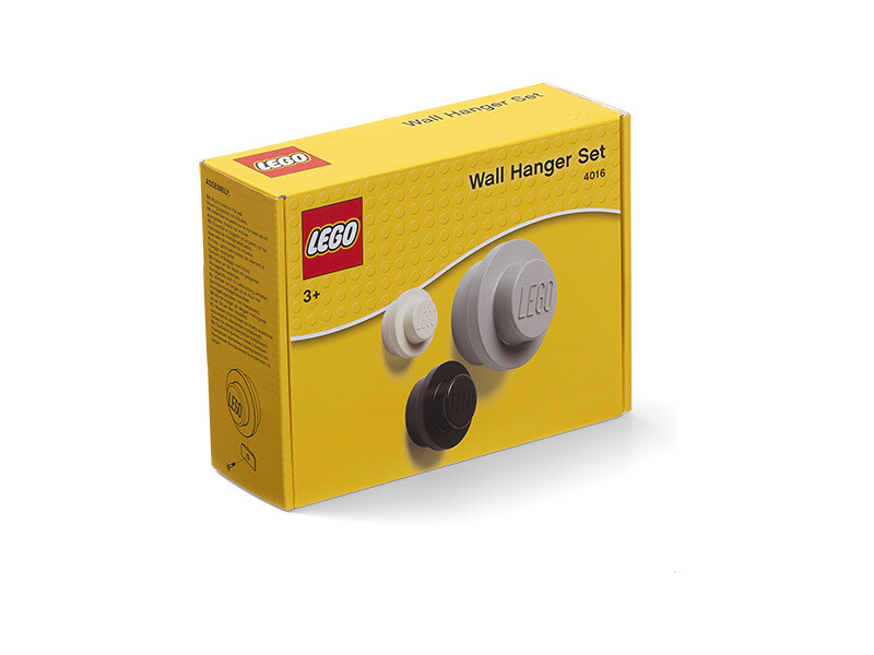 LEGO vešiak na stenu (3 ks) - biela, čierna, šedá [LEGO40161733]