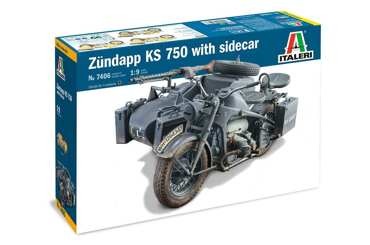 Italeri Model Kit military 7406 - Zundapp KS 750 with sidecar (1:9) - 33-7406 - expresní doprava