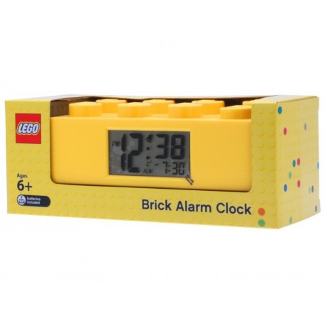 LEGO hodiny s budíkem - Brick žluté