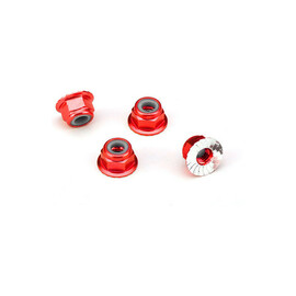 Traxxas nut M4 self-locking with collar red (4)