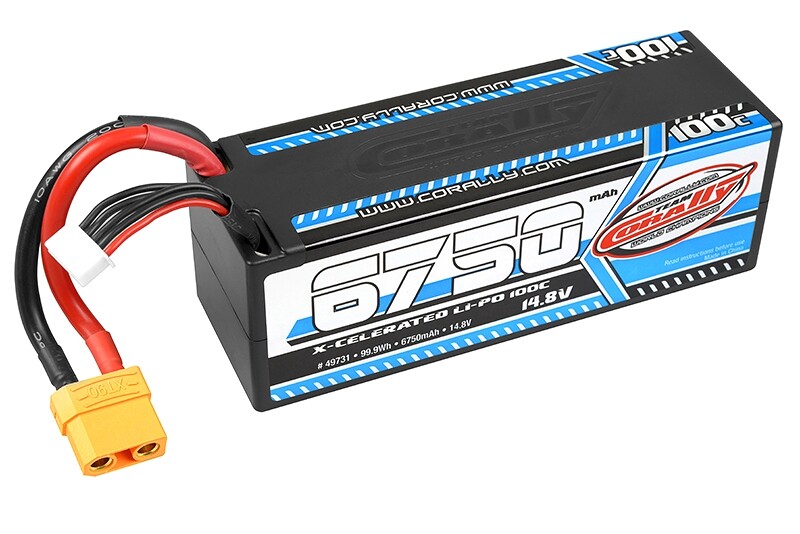 Team Corally X-CELERATED 100C LiPo Stick Hardcase-6750mAh-14.8V-XT90 (99,90Wh) - C-49731 - expresní doprava