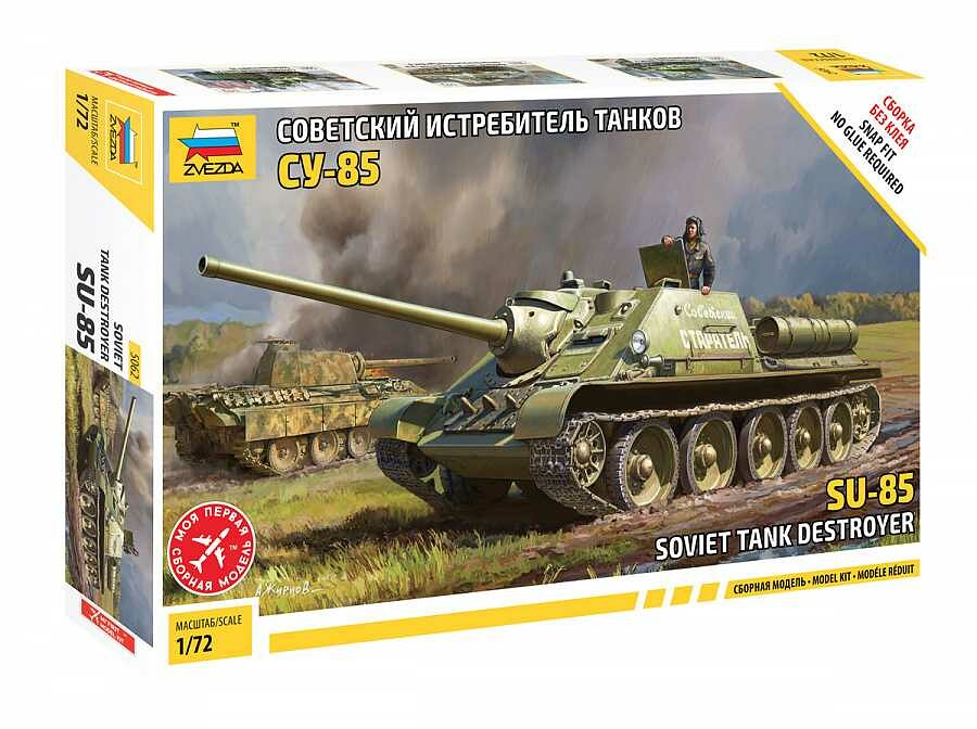 Zvezda Model Kit military 5062 Soviet tank destroyer SU-85 1:72