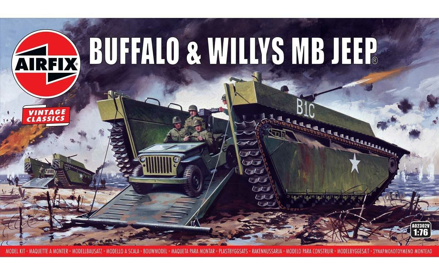 Airfix Classic Kit VINTAGE military A02302V - Buffalo Willys MB Jeep (1:76) - 30-A02302V - expresní doprava